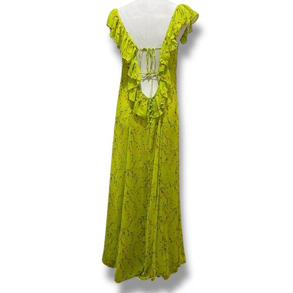 Free People Intimately Sunbright Maxi Slip Size Large Yellow-Green Dress - Picture 2 of 13